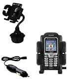 Sony Ericsson J220c Car Cup Holder with Car Charger - Uses Gomadic TipExchange