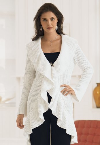 Jessica London Rozmiar Plus potargał Sweter Coat