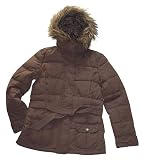Girls Belted Down Puffer Coat with Faux Fur Trimmed Hood