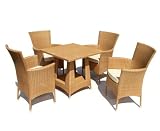 Rattan Synthetic All Weather 9 Piece Set with Free Ecru Cushions Outdoor Living