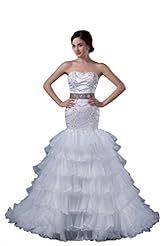 Crystals  Crystal Beaded  Sweetheart Mermaid Satin/Tulle  Dress with a Court Train  With Rhinestones and Ruffles