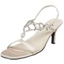 Annie Shoes Women's Alexia Slingback,Ivory Satin,9 M US