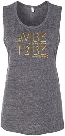 Your Vibe Attracts Your Tribe Muscle Tank - Heather Gray