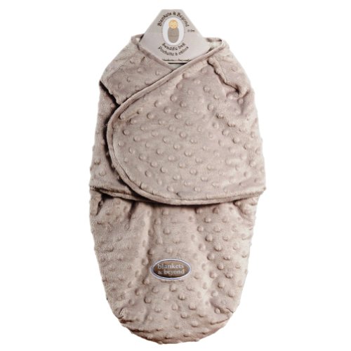 Baby Plush Dot Swaddle Bag For 0-3 Months By Blankets And Beyond Gray