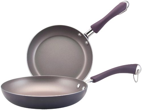 Paula Deen Traditional Porcelain 8-Inch and 9-1/2 Inch Skillets, Purple