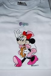 Embroidered Miinie Mouse T Making Music and keeping step Child M (10-12)