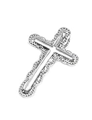 Sterling Silver Christian Faith Cross Pendant Italian Design 925 Italy New 35mm with 2mm Rope Chain