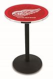 UPC 071235032609 product image for Detroit Red Wings Pub Table With Black Base and Chrome Edge | upcitemdb.com