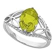 14K White Gold Peridot Ring