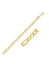 6.5mm 10K Yellow Gold Lite Figaro Chain