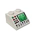 Lego Parts: Slope 45º 2 x 2 Decorated with Radar and Disk Slot Pattern (White)