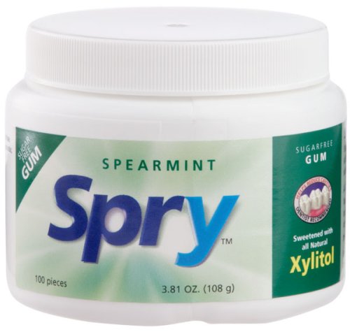 Childrens Toyshop  Health & Personal Care : Spry Spearmint Xylitol Chewing Gum 100 Count