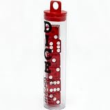 Tube of 6 16mm 6-sided Translucent Dice, Red with White