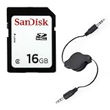 SanDisk 16GB Class 2 Secure Digital SDHC Memory Card and FREE Audio Auxilia ....