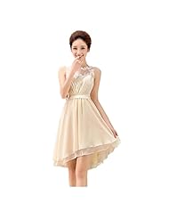 High-Low-Hem Sleeveless Chiffon Evening Dress/Bridesmaid Dress/Wedding Party Dress 