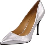 Nine West Women's Flax Pump, Silver Leather,7.5 M US - Womens Shoes