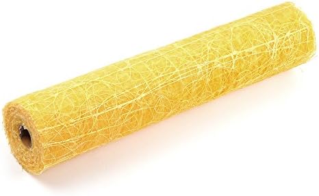 BOZA ROSE-LINEN Floral Decorative Flower Wrapping Mesh Fabric Paper Material, Soft and Flexible, Yellow, 60 cm X 10 yard (Each Roll)