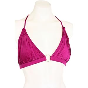 BCBGMAXAZRIA Ladies Bright Fuchsia Triangle Bikini Top, Large