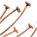 Copper Rustic Nail Head Headpins 20 Gauge 2 Inches (20 Head Pins)