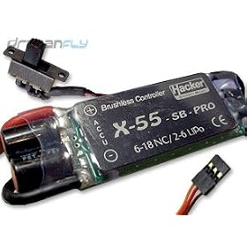 Click here to buy Hacker X-55 SB Pro Brushless Motor Speed Controller ESC 55A by Hacker Brushless USA, Inc..