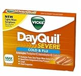Vicks Dayquil Severe Cold & FLU MAX Strength Acetaminophen Non-drowsy Fight More Symptoms : Headache, Fever, Sore Throat, Minor Aches & Pain, Nasal/ Sinus Congestion & Sinus Pressure , Cough, Chest Congestion - 72 Caplets - Cos18