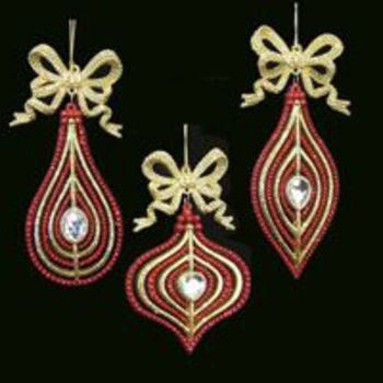 Get 5.5" - 6.5" Red and Gold Ornament with discount price