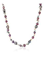 Multi-Color and Shape Freshwater Cultured Pearl Endless Necklace, 36"