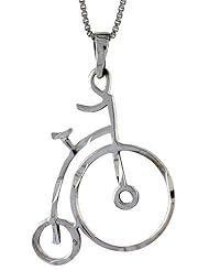Sterling Silver Bicycle Pendant, 1 1/2 inch