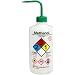 Nalgene 2425-0503 LDPE Right-To-Know Methanol Safety Wash Bottle, 500mL Capacity, 28mm Polypropylene Closure (Pack of 6)