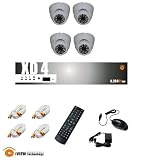 iVIEW 4G Network 4-Channel DIY Surveillance KIT D1 Real Time Recording DVR + Dome Night Vision CCD Camera x 4 MAC/Android/iPhone/iPad/PC Ready + 500GB Hard Drive