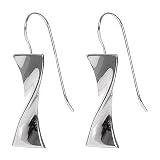 SkyeSterling Designer Sterling Silver Twisted Ribbon Drop Earrings