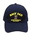 Patchtown Navy Dad - Proud Father of a US Sailor Hat/Ballcap Adjustable One Size Fits Most Multiple Colors and Styles (Navy Blue, Add American Flag)