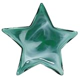 Colorful Recycled Art Glass Large Emerald Green Star Dish 13.25"D