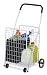 Honey-Can-Do CRT-01513 Large Folding Shopping Cart Rolling 4-Wheel Utility Wagon, White