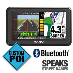Sony NVU74T 4.3-Inch Widescreen Bluetooth Portable GPS Navigator with Traffic and Text-to-Speech