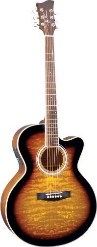 Jay Turser jta-424qcet-tsb  Acoustic-electric Guitar, Tobacco Sunburst