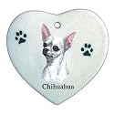Chihuahua (White) Heart Ornament/Magnet