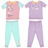 Little Dreamer Set of Two Cotton Pajamas for Baby and Toddler Girls