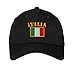 Italia Flag Twill Cotton 6 Panel Low Profile Hat Black