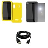 EMPIRE Yellow Silicone Skin Case Cover + Mirror Screen Protector + USB Data ....