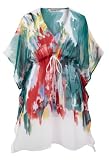 Avenue Plus Size Watercolor Caftan Cover Up