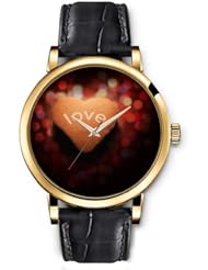 SPRAWL Aanalog Fashion Series Gold Ladies Watches of Genuine Black Leather Strap,Unique Wrist Watch for Women Girls Designed with Love in heart