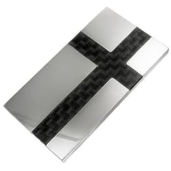 Stainless Steel Money Clip with Carbon Fiber Inlay