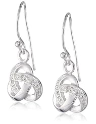 Sterling Silver Cubic Zirconia Knot Drop Earrings
