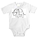 Onesie with decorated, "black and white", ornaments, elephant, Asia, tourism, pachyderm, Thailand, animal