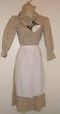 1223 (Lg14-16, Bn/Gn Calico) Prairie Girl Dress Set
