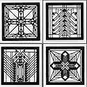 Frank Lloyd Wright Architecture Set of 4 Assorted Metal Insert Coasters