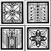 Frank Lloyd Wright Architecture Set of 4 Assorted Metal Insert Coasters