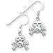 Sterling Silver Cz Skull W/cross Bones Earrings title=