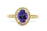 1.30 Ct Platinum Oval Tanzanite Ring